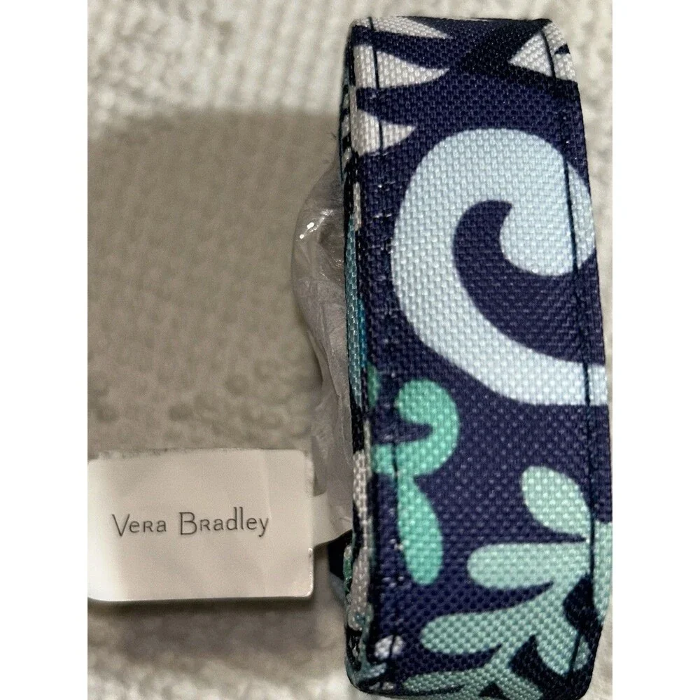 Vera Bradley Lighten Up Wide Lanyard Blue Island Medallion NWT ID Key Clip